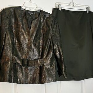 Isabella Metallic Snake Print blazer and skirt suit